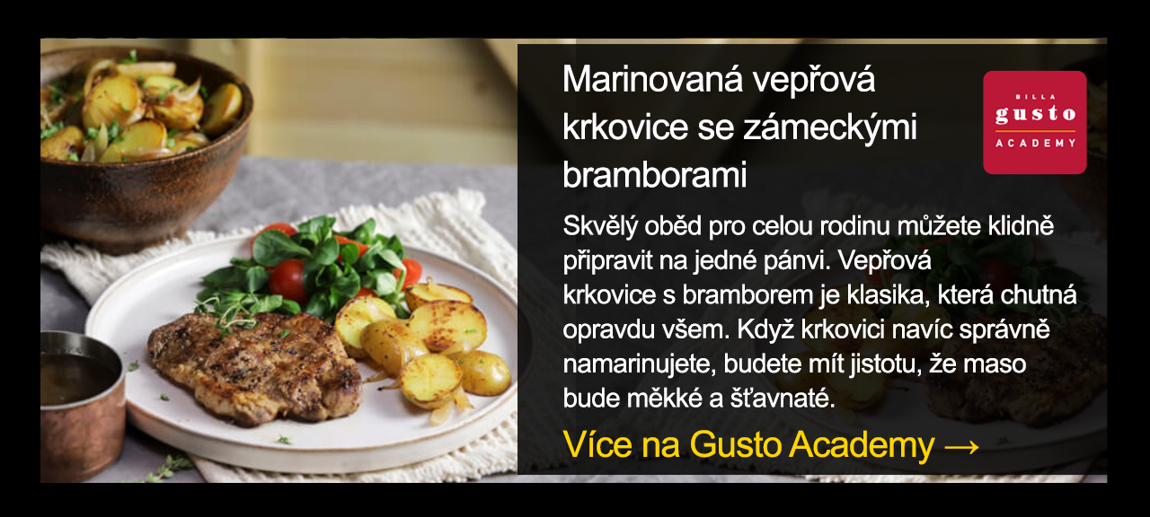 Marinovaná vepřová krkovice se zámeckými bramborami