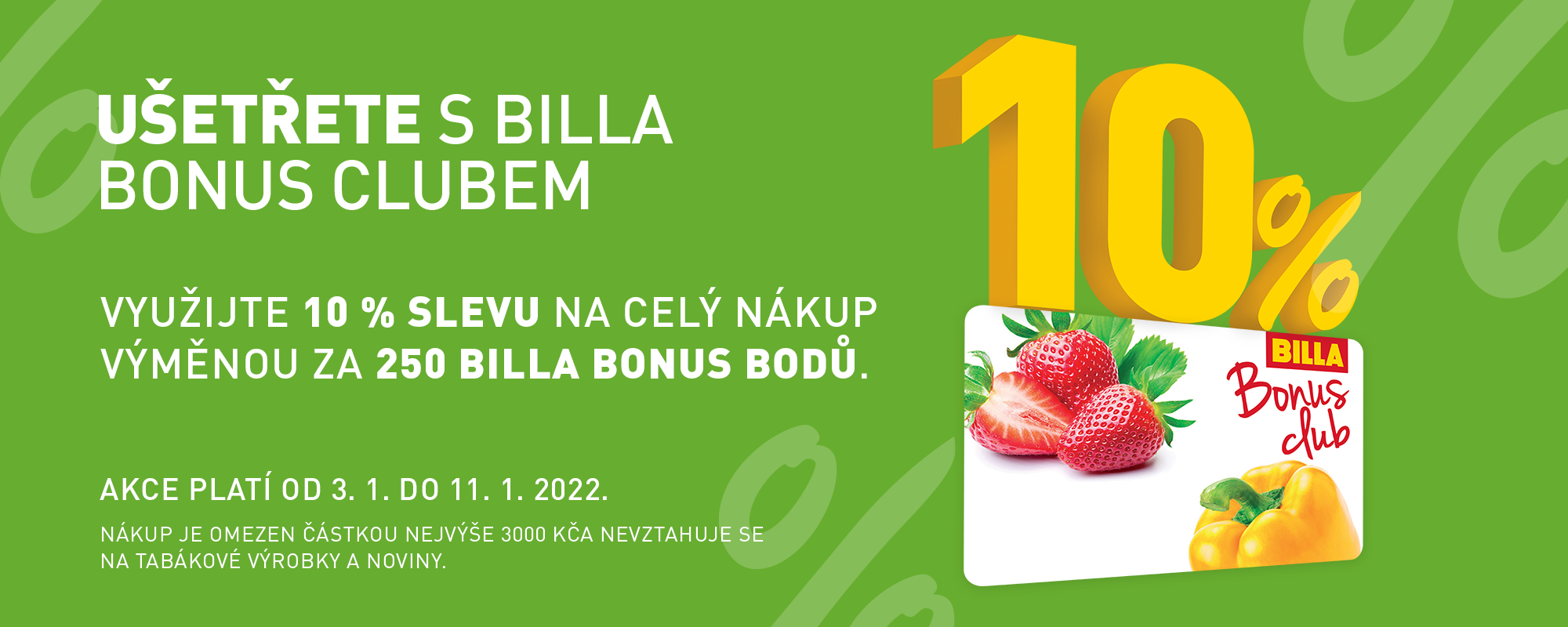 Ušetřete 10 % s BILLA Bonus Clubem