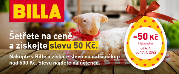 Nakupte v Bille a získáte slevu na další nákup nad 500 Kč. Slevu najdete na účtence.