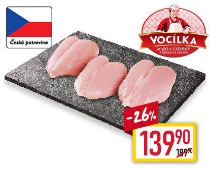 Kuřecí prsa s kostí bez kůže