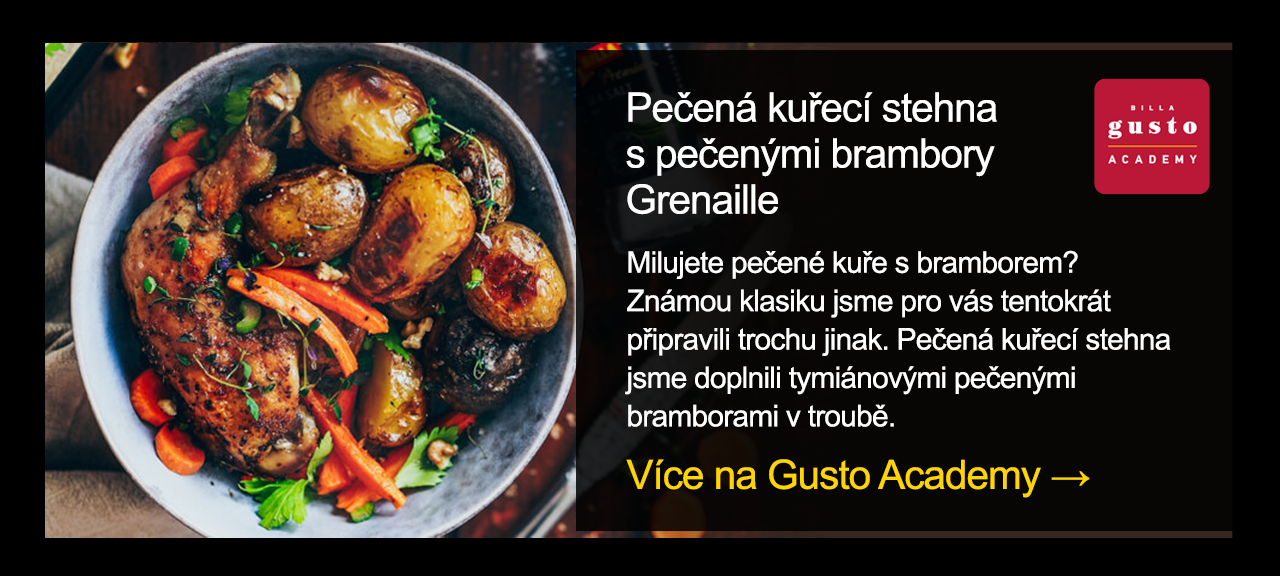 Pečená kuřecí stehna s pečenými brambory Grenaille