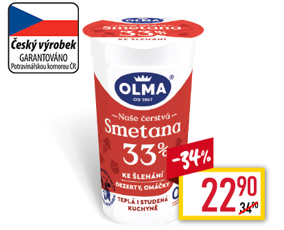 Olma, smetana ke šlehání 33%