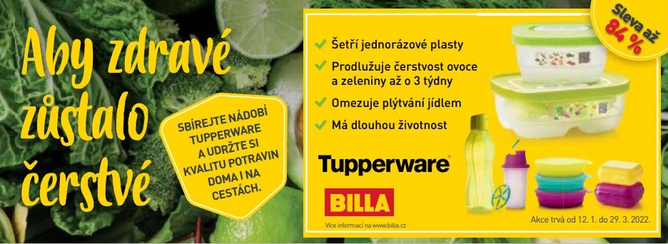 Billa Tupperware — aby zdravé zůstalo čerstvé