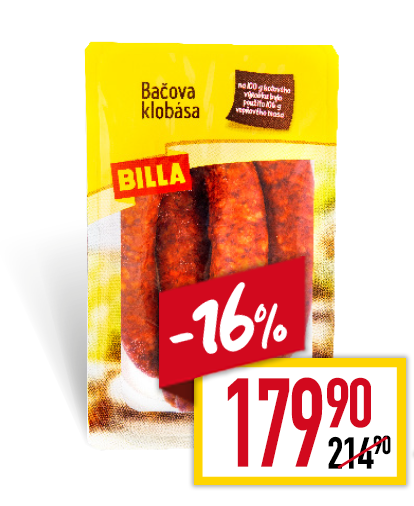 BILLA Bačova klobása