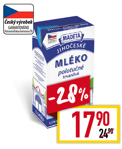 Jihočeské Mléko trvanlivé 1,5%