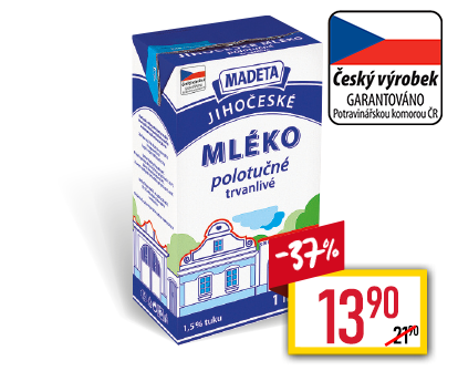 Jihočeské Mléko trvanlivé 1,5% Jihočeské Mléko trvanlivé 1,5%