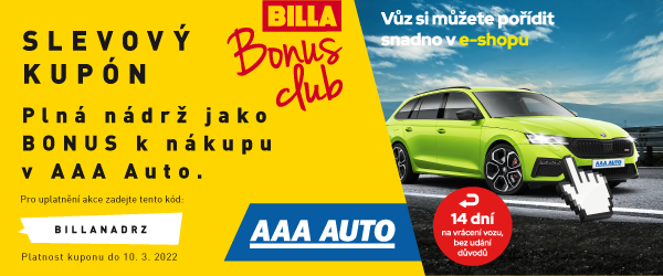 Plná nádrž jako BONUS k nákupu v AAA Auto.