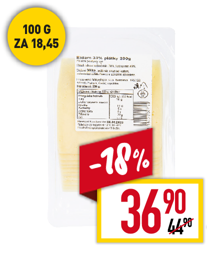 Eidam 30 % t. v s. Plátky