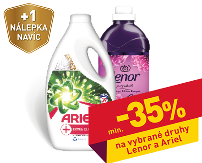 Lenor a Ariel  prací prášky